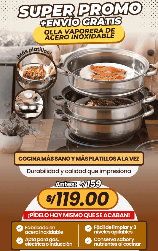Olla Vaporera 3 en 1