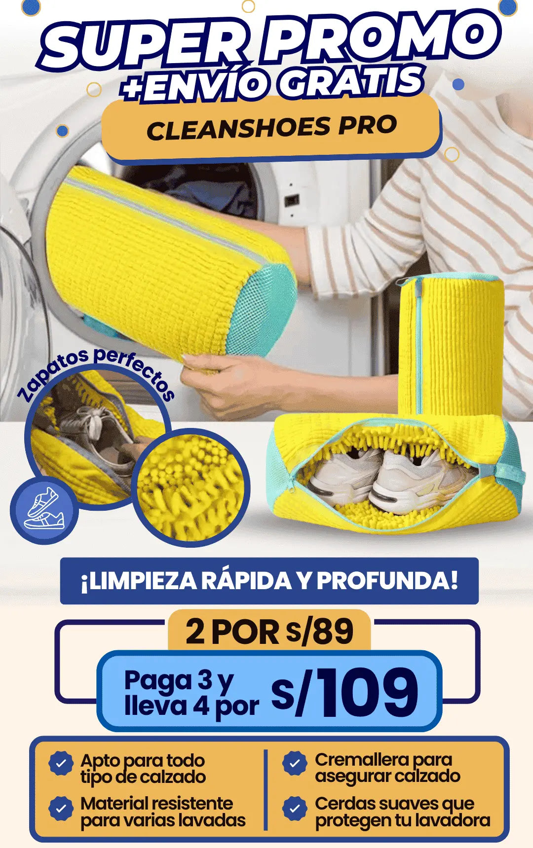 CleanShoes Pro - Bolsa lava zapatos