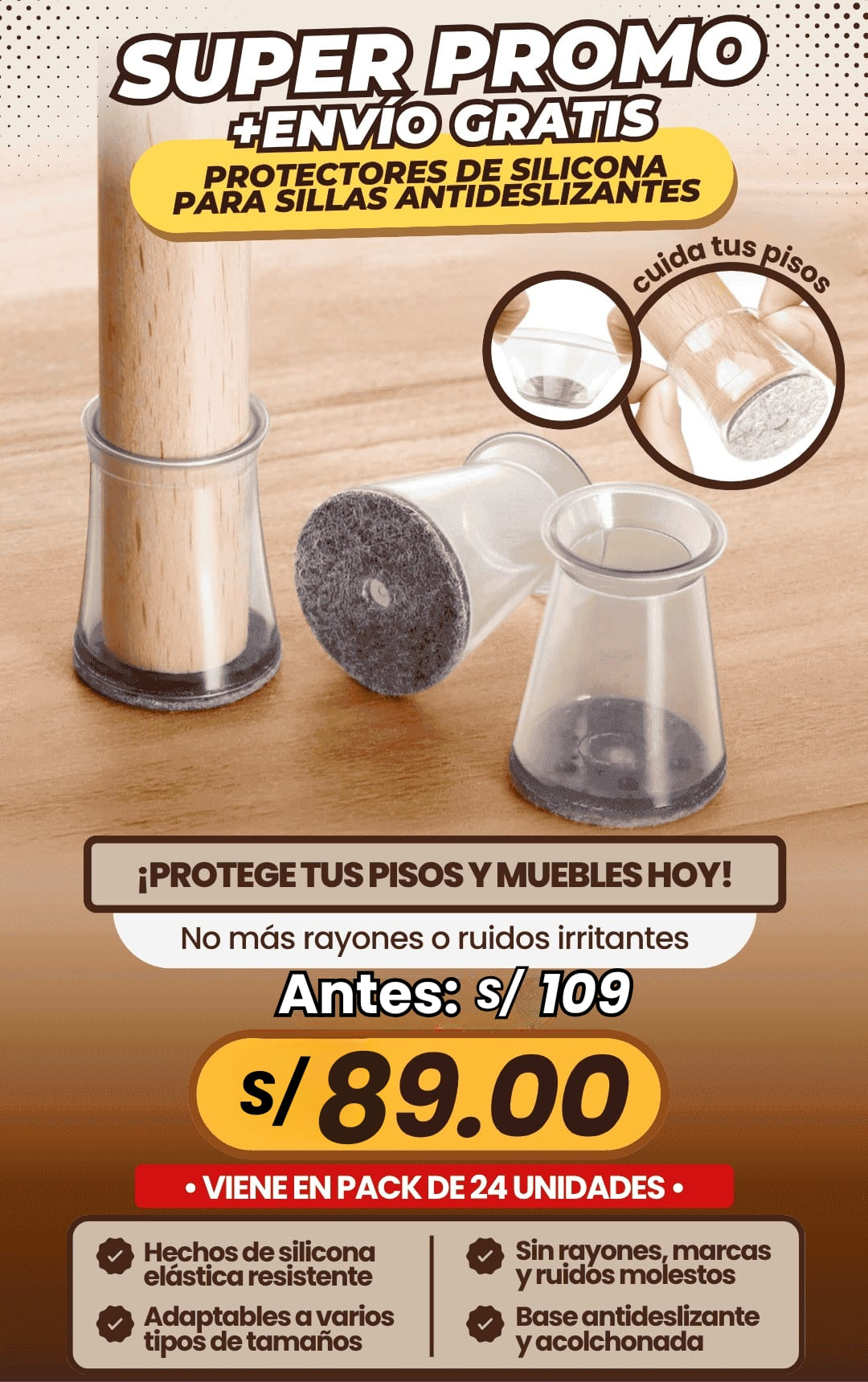 Protector siliconas para Patas de Sillas