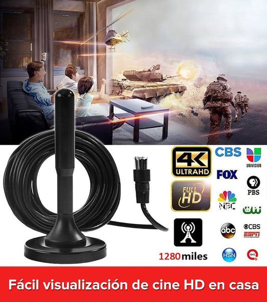 Antena Digital Interna 4K HD – Señal Clara y Gratuita en Tu TV