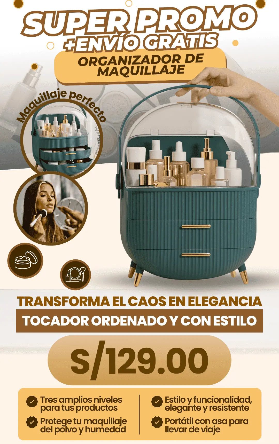 Organizador de Maquillaje para tocador