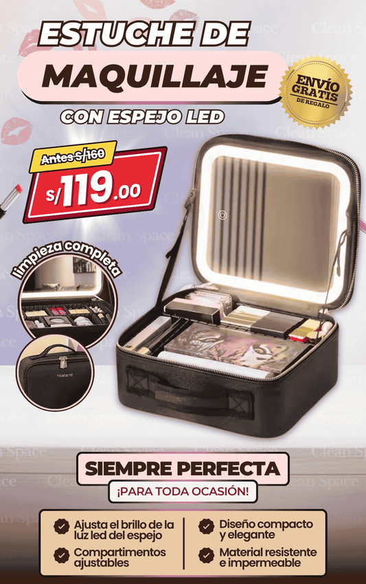 Organizador de Maquillaje Con Espejo Led