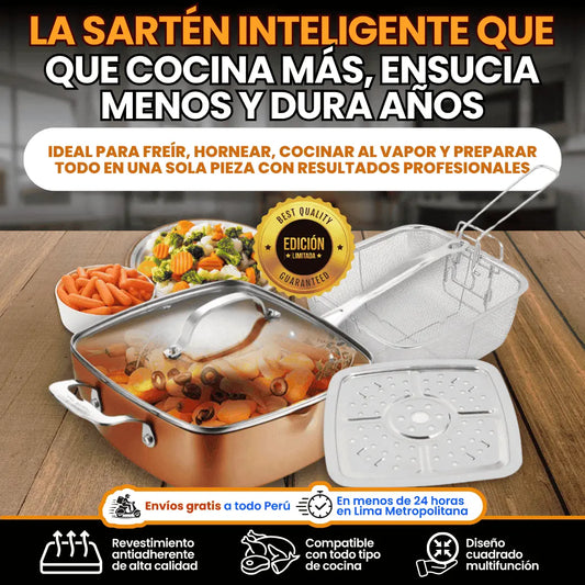 Sartén Cuadrada Multifuncional